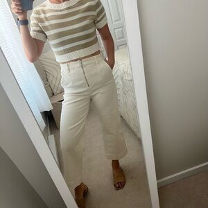 White culottes with zipper closer